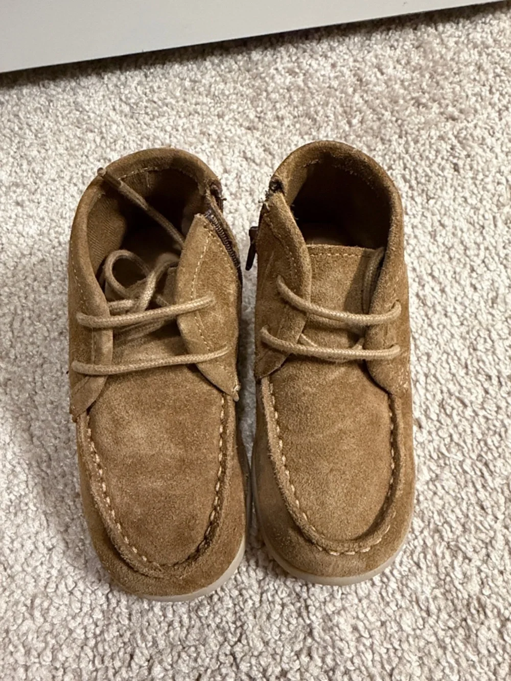 Zara Kids Tan Suede Moccasin Shoes